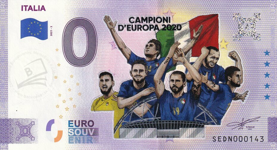 Italia CAMPIONI D EUROPA 2020 SEDN 2021-2 KOLOR
